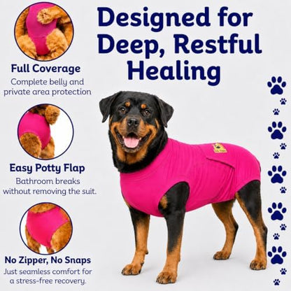 Surgi Snuggly Dog Surgery Recovery Suit, Cone Alternative, Spay/Neuter 2XLS