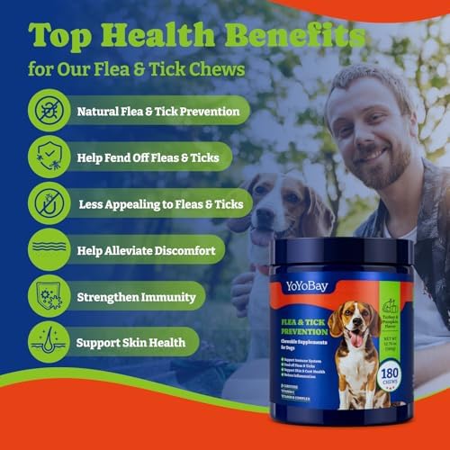 Flea & Tick Prevention for Dogs Chewables,Dog Immune Support Supplement