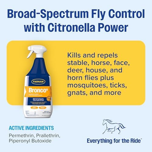 Farnam Bronco E Fly Spray for Horses, Dogs & Premises 32 oz Spray
