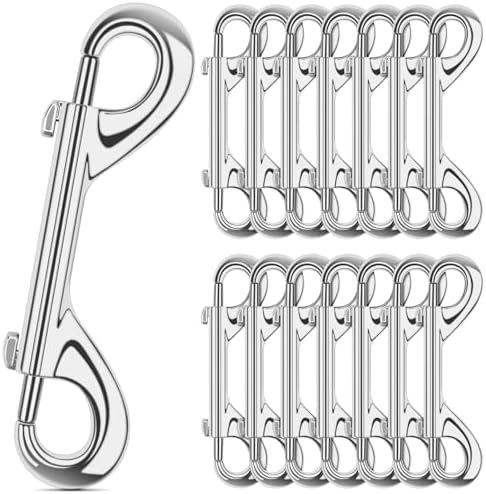 ERKOON 15 Pack Double Ended Bolt Snap Hooks Extra Large 4.7inch Zinc Alloy Mental Clips Heavy-Duty Trigger Snaps for Horse Tack Water Bucket Feed Bucket Dog Leash Horse Pet Sling, 220LBS Load Capacity