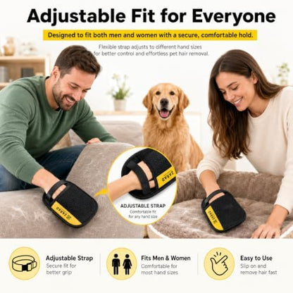 Pet Hair Removal Glove for Dogs & Cats – Electrostatic Reusable Dog & Cat Hair Remover Glove Fur Remover for Furniture (2)