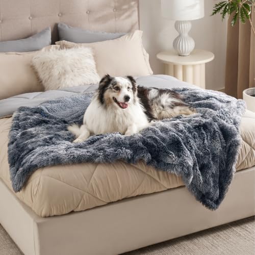 Bedsure Waterproof Dog Blankets for Large Dogs, Fluffy Faux Fur, 50×60"