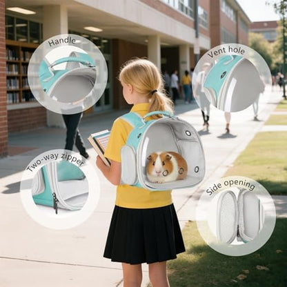 Guinea Pig Backpack, Space Capsule Bubble Window Small Animal Backpack for Guinea Pig, Bird Bunny Rat