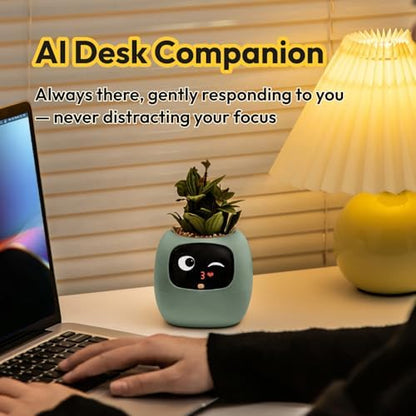 Ivy Interactive AI Desk Companion & Smart Plant Pet Indoor Planter Lemon