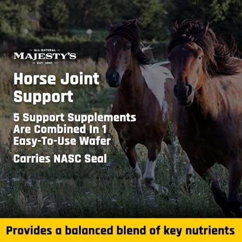 Majesty's Flex HA Wafers - Superior Performance Horse / Equine Joint Support Supplement - HA, Vitamin C, Yucca, Glucosamine - 60 Count (2 Month Supply)