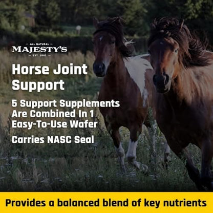 Majesty's Flex HA Wafers - Superior Performance Horse / Equine Joint Support Supplement - HA, Vitamin C, Yucca, Glucosamine - 60 Count (2 Month Supply)