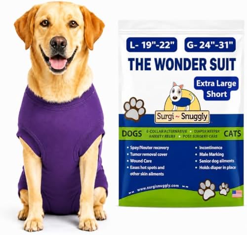 Surgi Snuggly Dog Surgery Recovery Suit, Cone Alternative, Spay/Neuter XLS