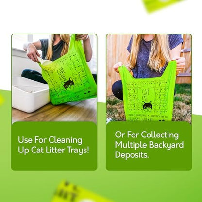 Certified Home Compostable Cat Litter Bags for Poop, XL 60 Count
