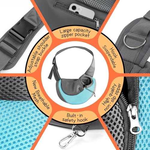 YUDODO Pet Sling Carrier for 10-15 lbs Small Dogs Puppy Crossbody Carrier
