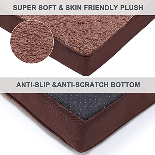 Waterproof Medium Size Dog Crate Bed Orthopedic 35x22 Brown