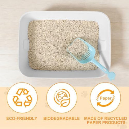 Disposable Litter Boxes for Cats, Durable and Water Resistant, Sustainable Large Disposable Litter Box, Disposable Cat Litter Boxes for Indoor/Travel Use, Standalone or as Liner (White, Large 5-Pack)