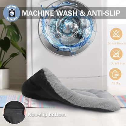 Cat Beds for Indoor Cats Washable Dog Bed Crate pad for Extra Small Dogs Ultra Soft Pet Kennel Pad for Cage Flat Puppy Kitten Cushion Sleeping Mat Anti-Slip Light Grey 22 x 13