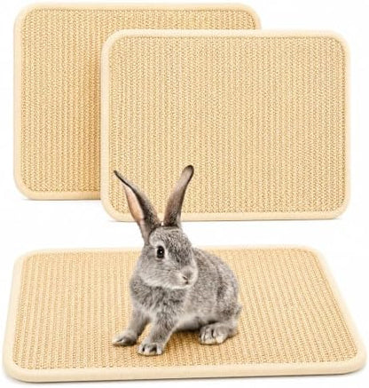 FHTONGE 2 Pcs Sisal Rabbit Scratching Mats for Cage Bedding Summer Cooling