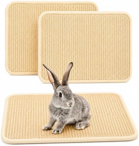 FHTONGE 2 Pcs Sisal Rabbit Scratching Mats for Cage Bedding Summer Cooling