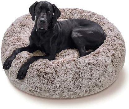 JOLLYVOGUE Dog Beds Large Sized Dog, Calming Anti-Anxiety Dog Bed, Fluffy Donut Cushion for Extra Large Pets (45")