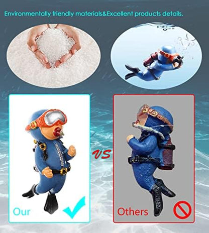 2-Pack Floating Little Diver, Aquarium Decorations for Fish Tanks