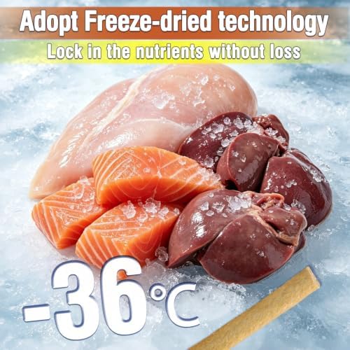 Freezed Dried Cat Chew Sticks Salmon Flavor, Cat Dental Treats for Freshens Breath and Controls Tartar, Feline Teething Sticks