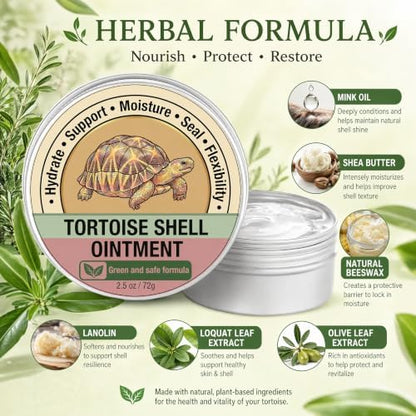 Tortoise Shell Conditioner for Polish Cleaner - Tortoise Shell Balm Wax Restore Shine Repair Care for Sulcata, African Spurred, Russian, Hermann's 2.6 Oz