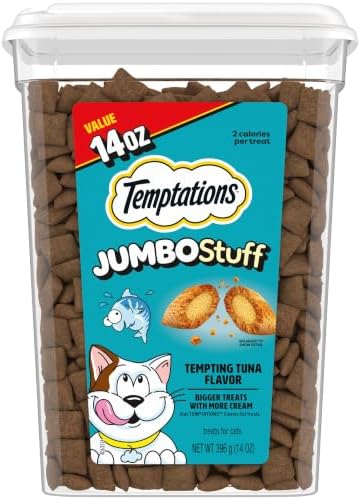 Temptations Jumbo Stuff Crunchy & Soft Cat Treats, Tuna, 14 oz