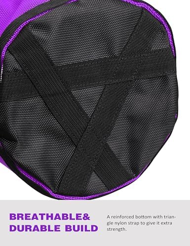 Harrison Howard Horse Muzzle Feed Bag Nylon Mesh Grain Feed Bag with Padded Neck Strap Adjustable Belt Purple Medium