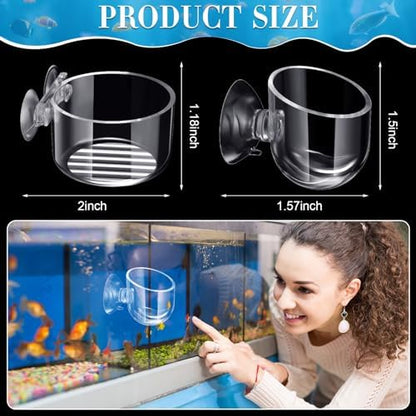 CroBlissful 30 Pack Aquatic Plant Cups with Hole Acrylic Aquatic Plant Pot with Suction Cups Transparent Suction Cup Planter Fish Tank Plant Holder for Aquarium Aquascape Decoration, 2 Styles