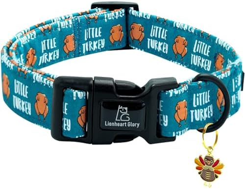 Lionheart glory Thanksgiving Dog Collar-Turkey Fall Cute Dog Collars with Plastic Buckle Duty Soft Adjustable Collar for Small Dogs Girls Boys Collars Party Pet Gift