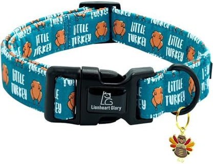 Lionheart glory Thanksgiving Dog Collar-Turkey Fall Cute Dog Collars with Plastic Buckle Duty Soft Adjustable Collar for Small Dogs Girls Boys Collars Party Pet Gift