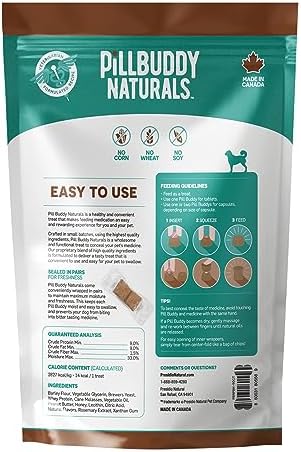 Presidio Earthly Pill Buddy Naturals - Honey Recipe Pill Hiding Treats for Dogs - Make A Perfect Pill Concealing Pocket Or Pouch for Any Size Medication - 90 Servings