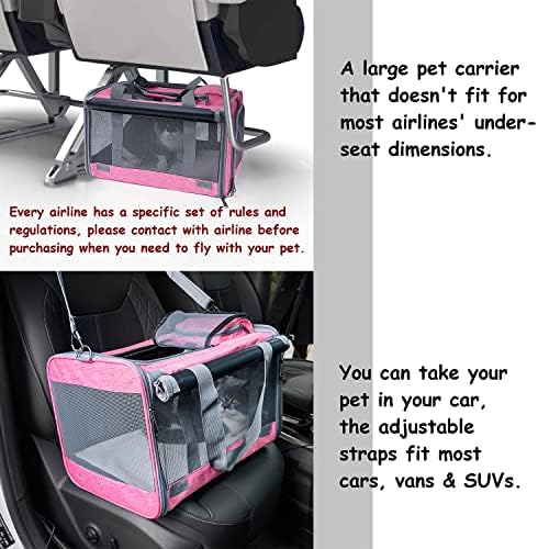 GAPZER Pet Carrier for Large and Medium Cat, Soft-Sided Pet Crate for Puppy