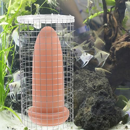 ULTECHNOVO Fish Spawning Breed Cone Aquarium Breeding Bucket with Isolation Net for Angelfish Shrimp and Discus Fish Tank Decoration Easy Clean 9.05 X 3.93 X 3.93 in