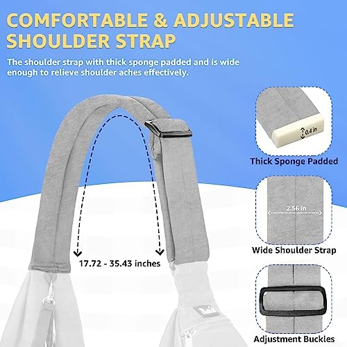 SlowTon Dog Carrier Sling - Thick Padded Shoulder Strap Adjustable, Cloud M