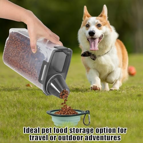 2 Pack 3 Lbs Pet Dog Cat Food Bird Seed Storage Containers for Travel -Grey