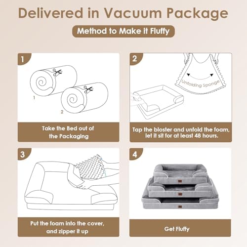 EHEYCIGA Orthopedic Small Dog Bed, Waterproof Memory Foam Washable Pet Beds