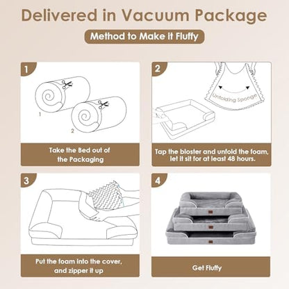 EHEYCIGA Orthopedic Small Dog Bed, Waterproof Memory Foam Washable Pet Beds