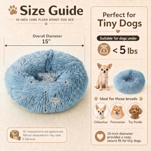 Marshmallow Cat Bed for Small New Born Kitten, Indoor Cats Plush Puppy Bed 15.7 Inches