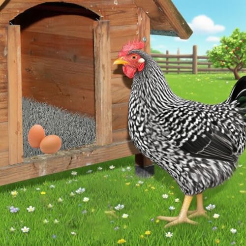 PINVNBY 4 Pcs Washable Chicken Pads for Nesting Box,Artificial Grass Mat for Chicken Coop Laying Hen Nest Bedding Fake Grass Synthetic Turf Mats for Pet Garden Lawn Indoor Outdoor(Gray)