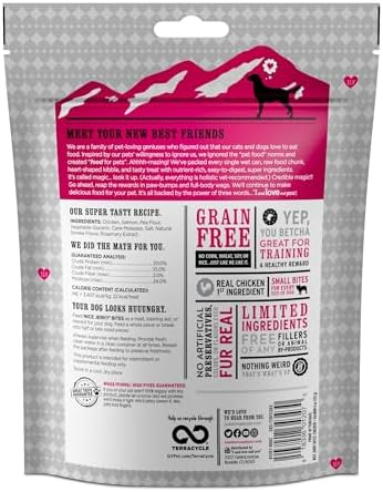 I and love and you Nice Jerky Bites - Chicken + Salmon - Grain Free, Real Beef, Training Treat, Chewy Dog Treats, Filler Free, 4oz