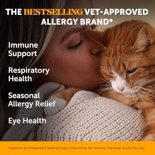 Cat Immune Support Lysine – Allergy Relief & Immune Health Supplement for Cats with L-Lysine, Colostrum, Quercetin & Omega-3 – Soothes Sneezing, Runny Nose & Itchy Skin Chicken, (90-Day Supply)