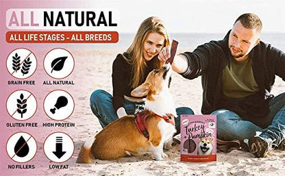 PET JERKY FACTORY Turkey & Pumpkin 12 oz. Dog Jerky Treats | 100% Human Grade | USA Made-| High Protein-| Grain Free-| Limited Ingredients-| No Filler-| BHA-BHT Free-| Soft-Tender,(Pack of 2)