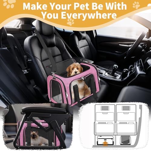 Soft-Sided Cat/Dog/Pet Carrier, Collapsible Pets Travel Carriers
