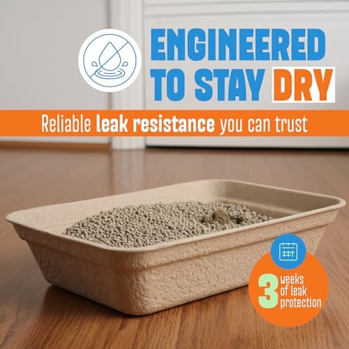 CallieCo Disposable Cat Litter Boxes Large 6 Pack Leak Resistant