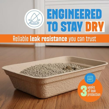 CallieCo Disposable Cat Litter Boxes Large 6 Pack Leak Resistant