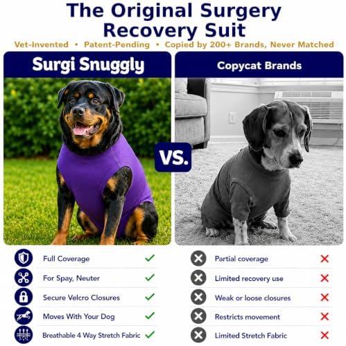 Surgi Snuggly Dog Surgery Recovery Suit, Cone Alternative, Spay/Neuter 2XLS