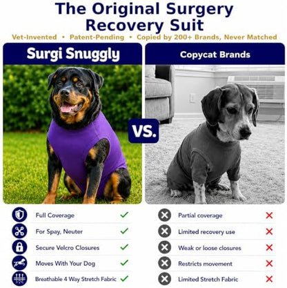 Surgi Snuggly Dog Surgery Recovery Suit, Cone Alternative, Spay/Neuter 2XLS