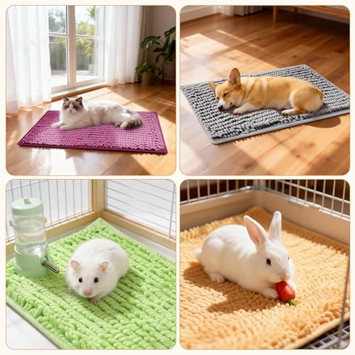 8 Pcs Guinea Pig Cage Liner, 16x12 Inch Washable Fleece Bedding Mat