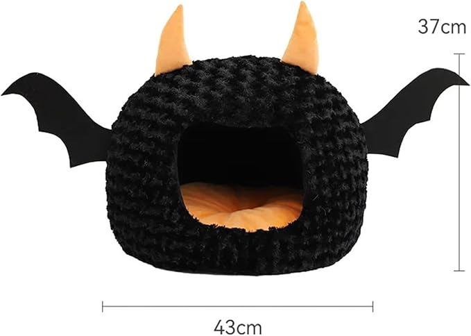 cat Bed, Pet House Halloween Imp Cat Litter Big Space Fall and Winter Warmth Puppy Kennel,Parts