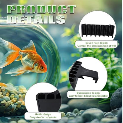 2PC 7 Holes Upgraded Aquarium Plant Holder, Aquatic Plants Cup for Tank