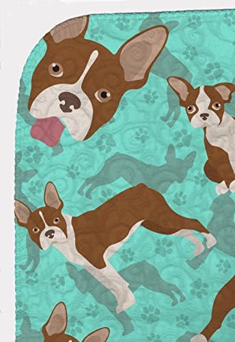 Caroline's Treasures MLM1045LQB Red Boston Terrier Quilted Blanket 50x60 Artwork Pattern Quilted Throw Blanket for Bed, Couch, Sofa, Soft and Lightweight