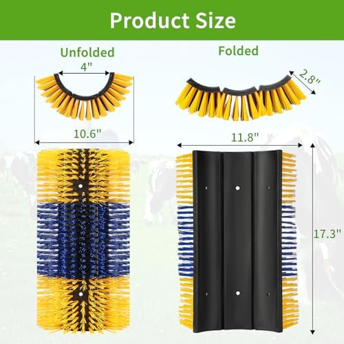 Livestock Scratch Brush, 4Pcs Cattle Scratcher Brush for Grooming, Upgraded Extra Large Horse Brush, Relieve Itching on the Back, Goat Scratcher for Horse, Cow, Pig, Sheep (XL Size Yellow)