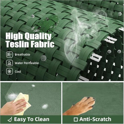 Simple Trending Raised Dog Bed for Large Dogs, Waterproof Dog Cot, Green